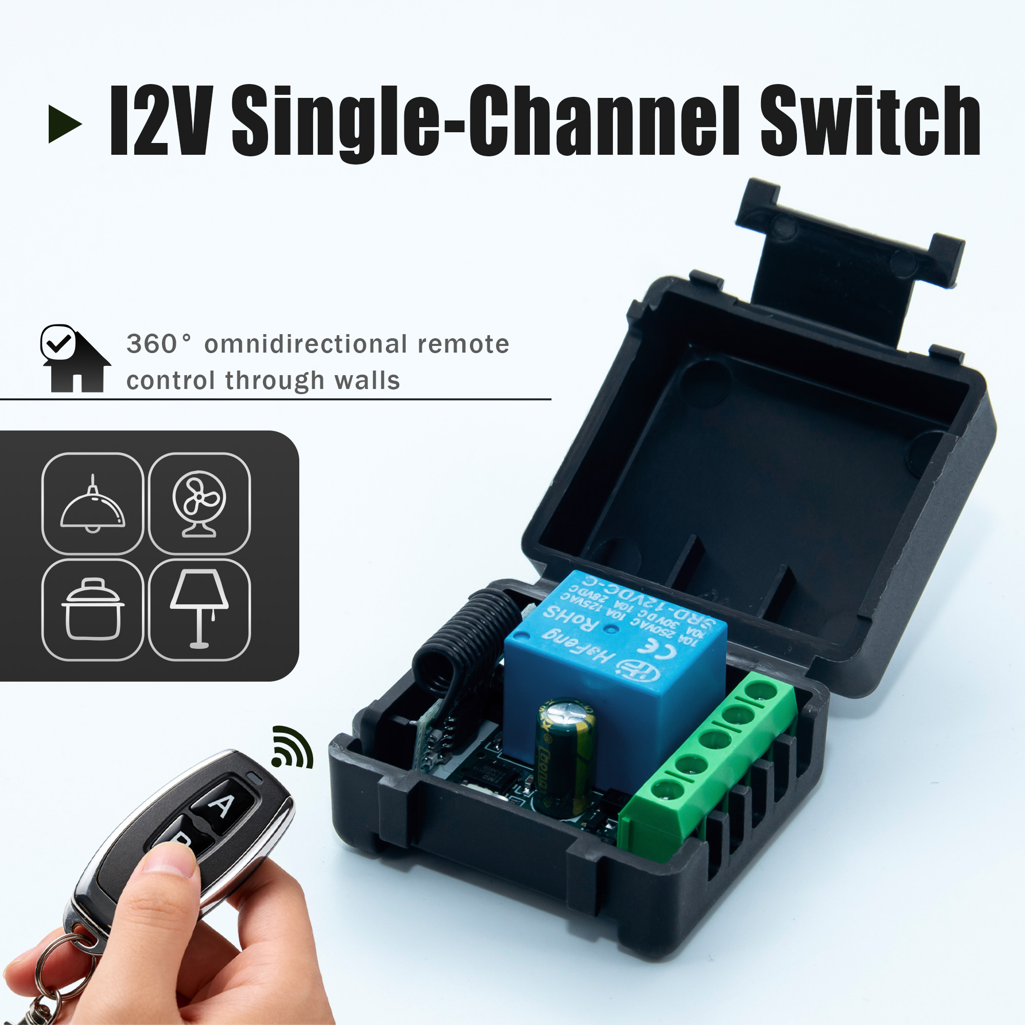 433Mhz Receiver Module - Interruttore Wireless con Telecomando DC 12V