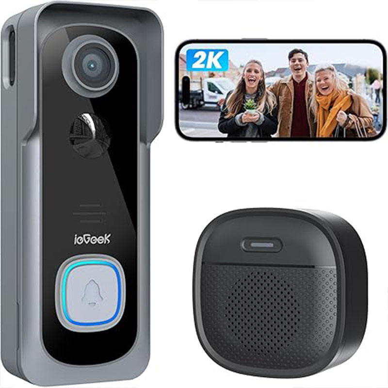 Smart Doorbell Wired - ieGeek 2K Campanello con telecamera wireless